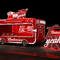 Red Budweiser Year Commercial Food Truck With Branding Design Elements