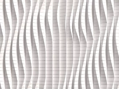 White Wavy Stripes Modern Design Background Wall With Textured Pattern 3d model