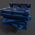 Industrial Blue Plastic Pallets Stacked For Storage And Logistics Heavy Duty Design