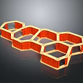 Wooden Hexagonal Modular Structure With Interlocking Geometric Design For Decorative 3d model