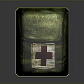 Green Canvas First Aid Kit With Red Cross Emblem And Emergency Design