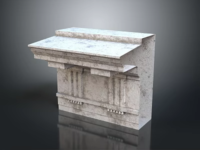 Elegant Layered Stone Counter With Polished Marble Top Home Storage 3d model
