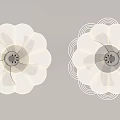 Cream fan lamp 3d model
