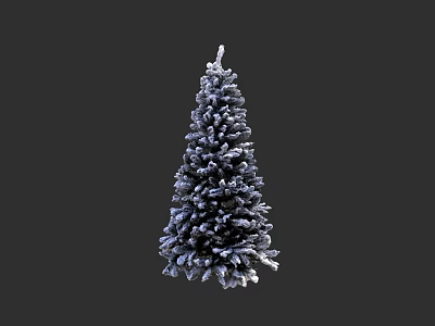 Artistic Snow Covered Pine Tree Sculpture With Detailed Carving Design 3d model