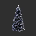 Artistic Snow Covered Pine Tree Sculpture With Detailed Carving Design