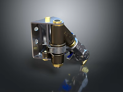 Durable Metal Hardware Tool with Screw Spring and Mounting Plate for Furniture 3d model