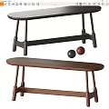 Modern Wooden Benches In Black And Brown With Sleek Leg Design