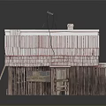 Rustic Wooden House With Metal Roof Chimney Small Windows And Wooden Porch