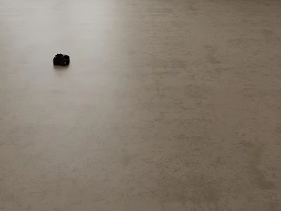 Light Colored Floor Tiles with Small Black Object on Smooth Cement Like Surface 3d model