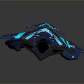 Futuristic Blue Mechanical Device With Sleek Design Glowing Lines And Geometric Shapes