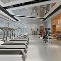 Spacious Modern Gym Interior Featuring Treadmills Dumbbells And Health Motivational Sign