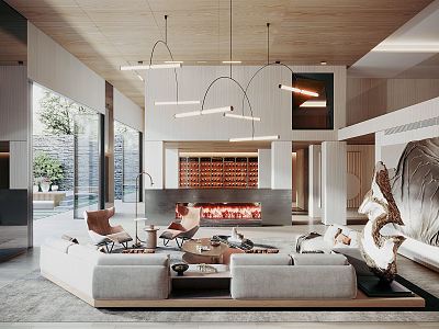 Modern Duplex Living Room Villa Living Room model