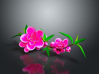 Cherry Blossom Cartoon Cherry Blossom Animation Cherry Blossom Plum Blossom Life Supplies 3d model