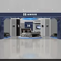 Blue Cat Specialty Store Modern Interior Design Featuring Displayed Sofa And Bed Products 3d model