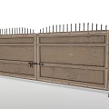 Industrial Entry Gate With Stop And No Entry Signs Striped Barrier And Spikes