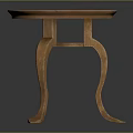 Elegant Round Wooden Table With Curved Legs And Textured Top Surface