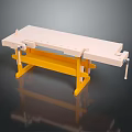 Professional Workbench Equipment With White Tabletop Yellow Frame And Adjustable Clamps