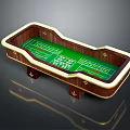 Entertainment Table with Green Game Surface Wooden Frame and Gold Accents