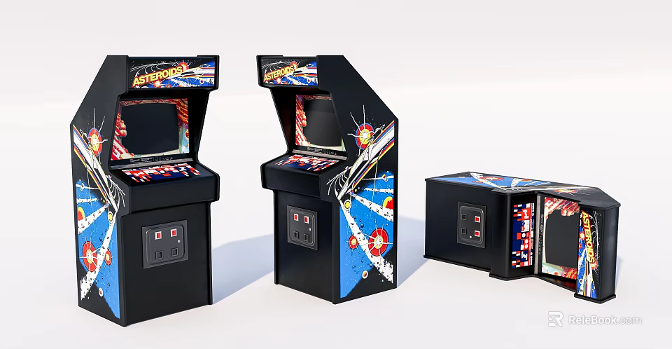 Entertainment Appliances Retro Arcade Game Machines with Colorful Graphics and Classic Games for Home Entertainment 3d model 