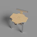 Modern Leisure Chair With Wooden Surface And Metal Frame For Comfortable Leisure Time