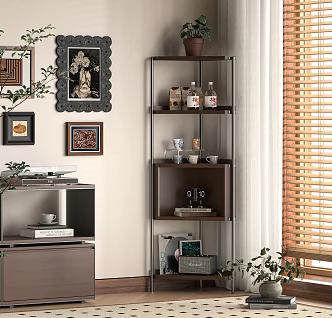 Modern Corner Bookshelf Corner Cabinet Three-leg Cabinet Bookshelf Vertical Cabinet Storage Cabinet 3d model