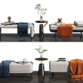Modern Bed End Stool Low Stool Pedal Bed End Stool Combination 3d model