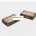Vintage Ornate Decorative Boxes With Carved Patterns And Colorful Borders