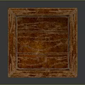 Square Brown Wooden Storage Box With Intricate Carved Details And Natural Wood Grain