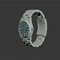 Stylish Modern Watch With Metal Strap Dark Dial And Roman Numerals