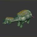 Turquoise Dinosaur Toy Figurine With White Textured Back And Detailed Skin