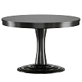 Black Round Dining Table Extended Dining Table 3d model