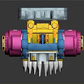 Colorful Robot Character With Beast Inspired Claw Feet And Vibrant Armor Design