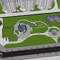 Residential Landscape Design Featuring Green Lawn Trees Pond And Curved Pathways