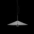 Modern Minimalist Pendant Light With White Umbrella Shade And Black Metal Rod Design