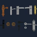 Various Decorative And Minimalist Door Handles With Brass Silver And Brown Metal Finishes