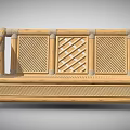 Outdoor Public Bench Made Of Bamboo With Woven Design And Durable Structure