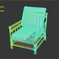 Leisure Chair With Wooden Frame White Cushion And Rattan Weave Design