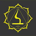 Yellow Lotus Shaped Lighting Combination With Triangle Flame Pattern And Bottom Eye Design