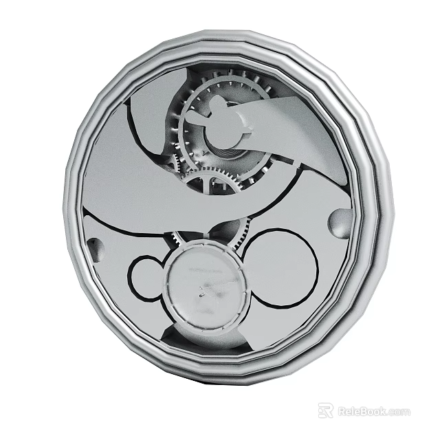 Intricate Mechanical Gear Mechanism With Precision Metal Components And Rotating Parts 3d model 