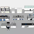 Modern Laboratory Interior With Workbenches Cabinets Fume Hoods And Scientific Equipment
