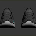 Gray Knit Athletic Sneakers With White Sole And Blue Side Accents