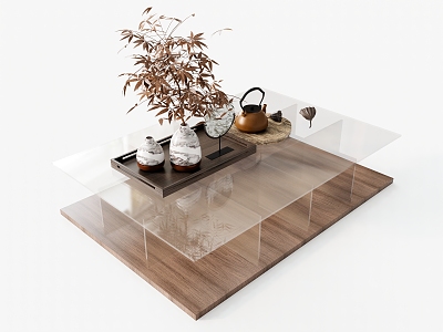 Coffee Table Side Table Low Table Plant Vase Ornaments Tea Set model