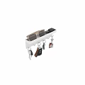 White Wall Mounted Organizer with Hooks for Storing Living Supplies Keys and Sunglasses
