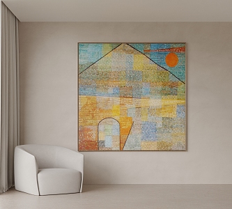 Modern high-end art hanging painting abstract 3d model