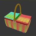 Practical Orange Woven Wicker Picnic Basket With Sturdy Handle For Daily Household Use