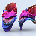 Eye Catching Vibrant Colorful Scarves With Purple Pink Blue Orange Patterns Folded Design