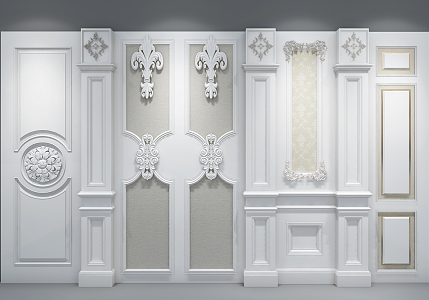 European style wall panel 3d model