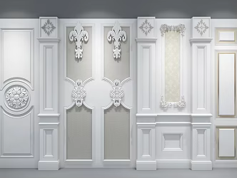 European style wall panel 3d model