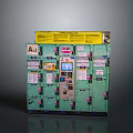 Functional Green Furniture Cabinet With Yellow Label Control Panel Display Screen And Switches