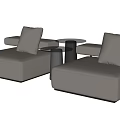 Modern Minimalist Casual Sofa Set With Soft Cushions And Side Table 3d model